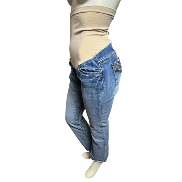 Indigo Blue Maternity Bootcut Jeans Secret Fit Belly® Medium Wash Size M - Picture 16 of 16